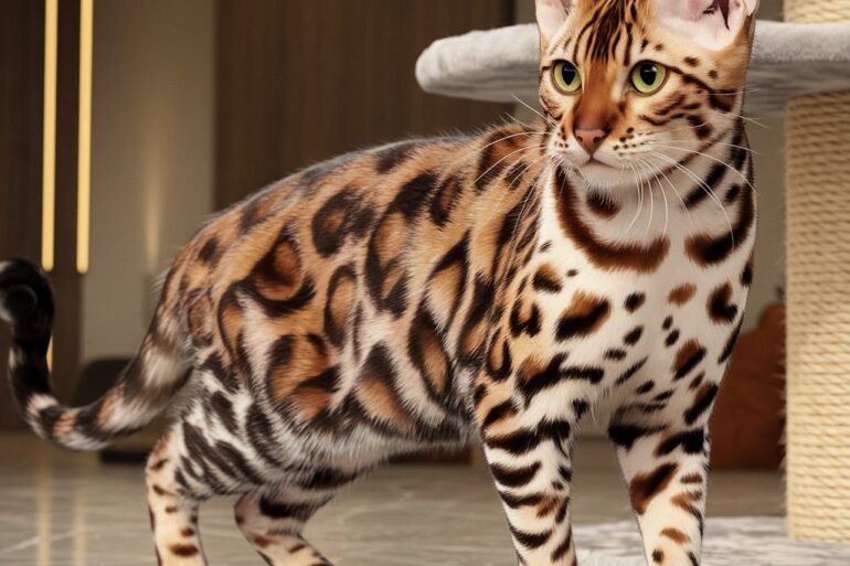 Marble bengal cat